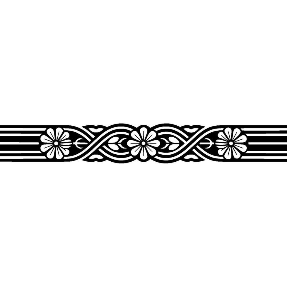 Ornate Floral Black and White Border on Light Gray Background vector