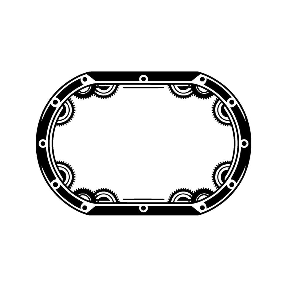 Abstract Geometric Gear Frame on White Background vector