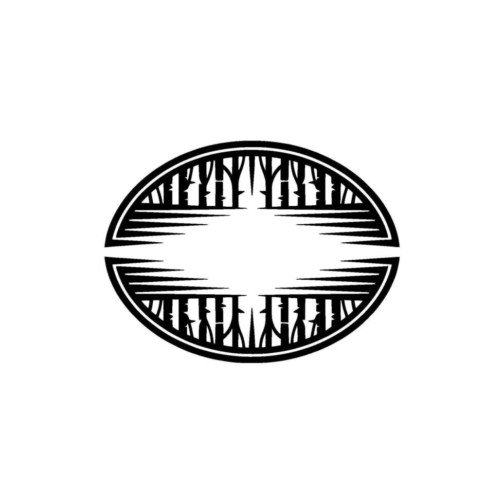 Abstract Silhouette Oval , Black and White, Minimalist Emblem vector