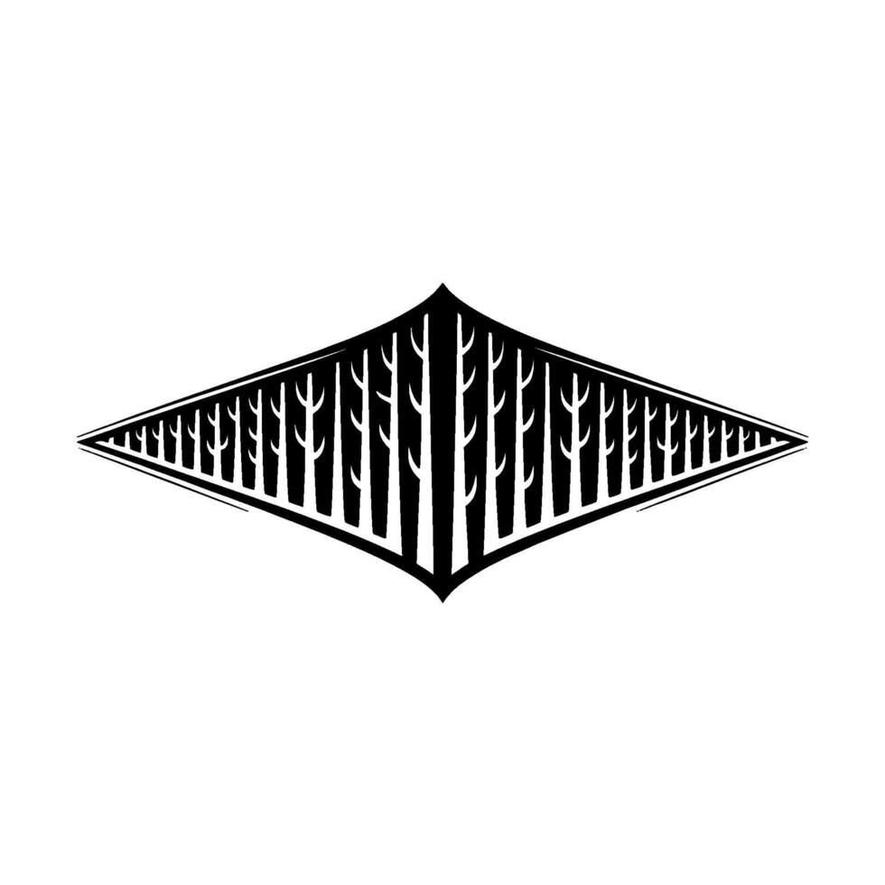 Stylized Forest Diamond Modern Black and White vector
