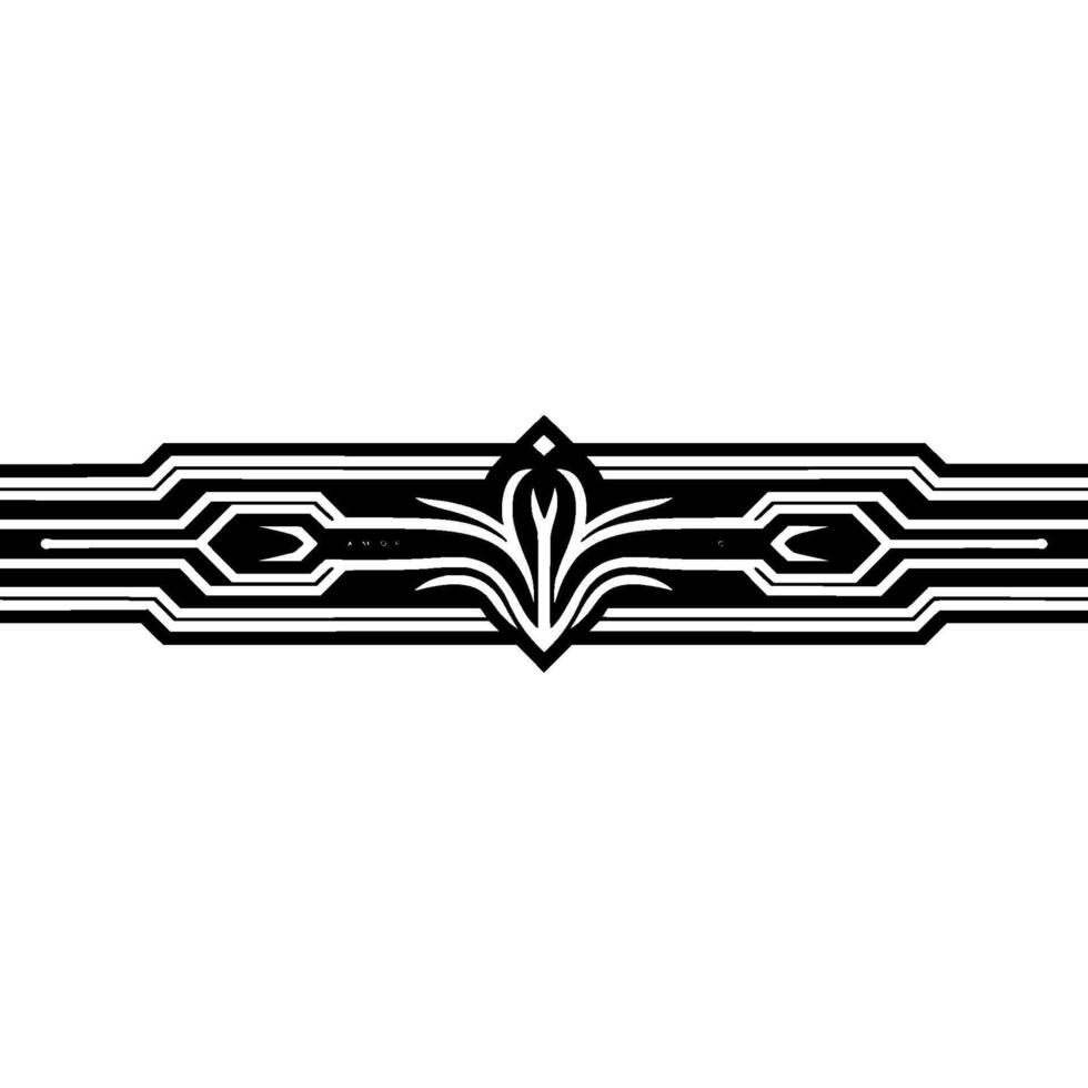 Abstract Ornamental Band in Black and White, Minimalist vector
