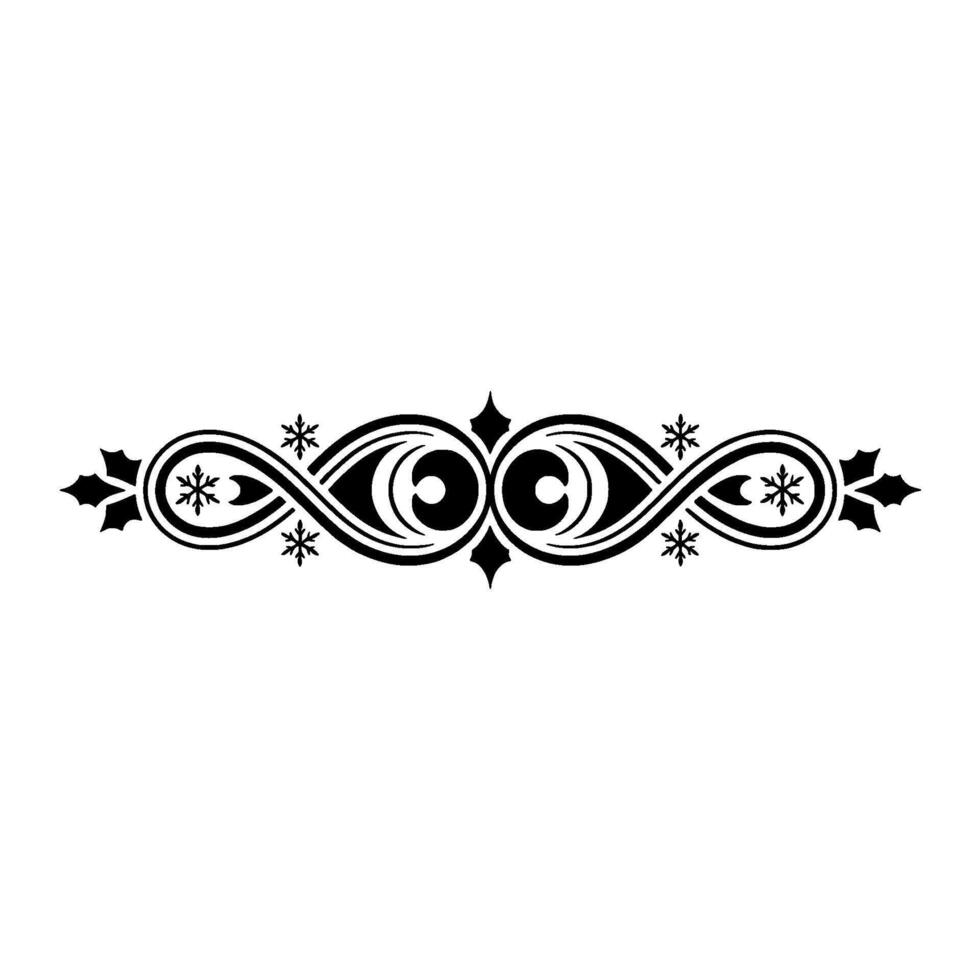 Ornate Winter Border Ornament - Black White vector