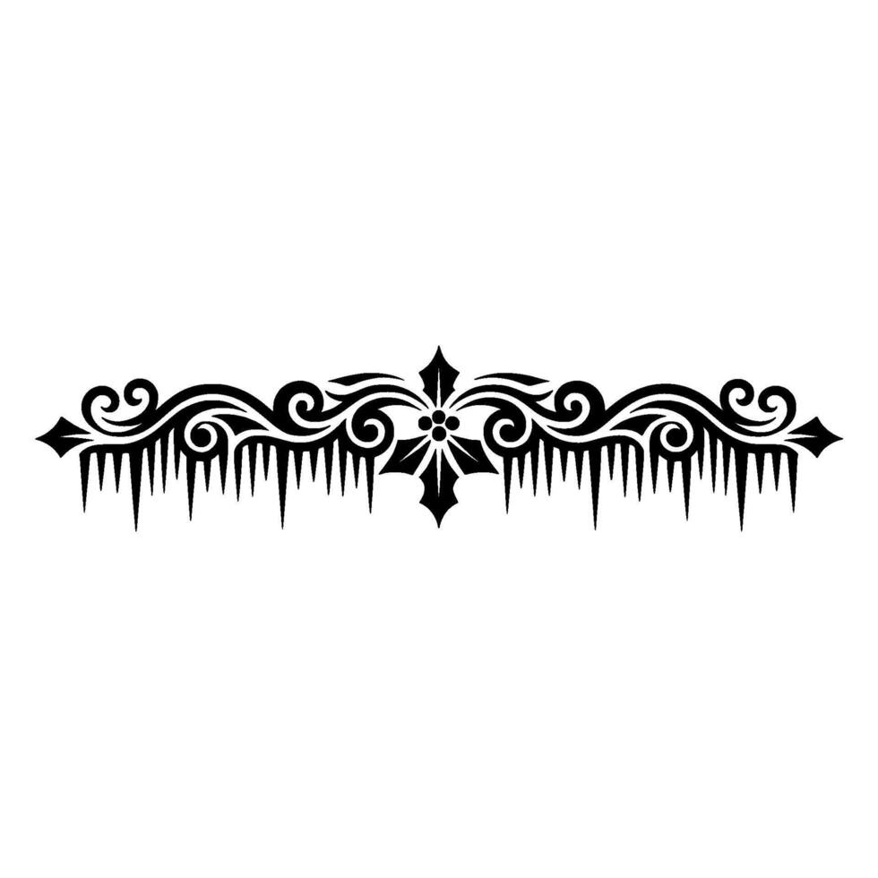 Black Winter Ornament Element, Minimalist Floral Pattern vector