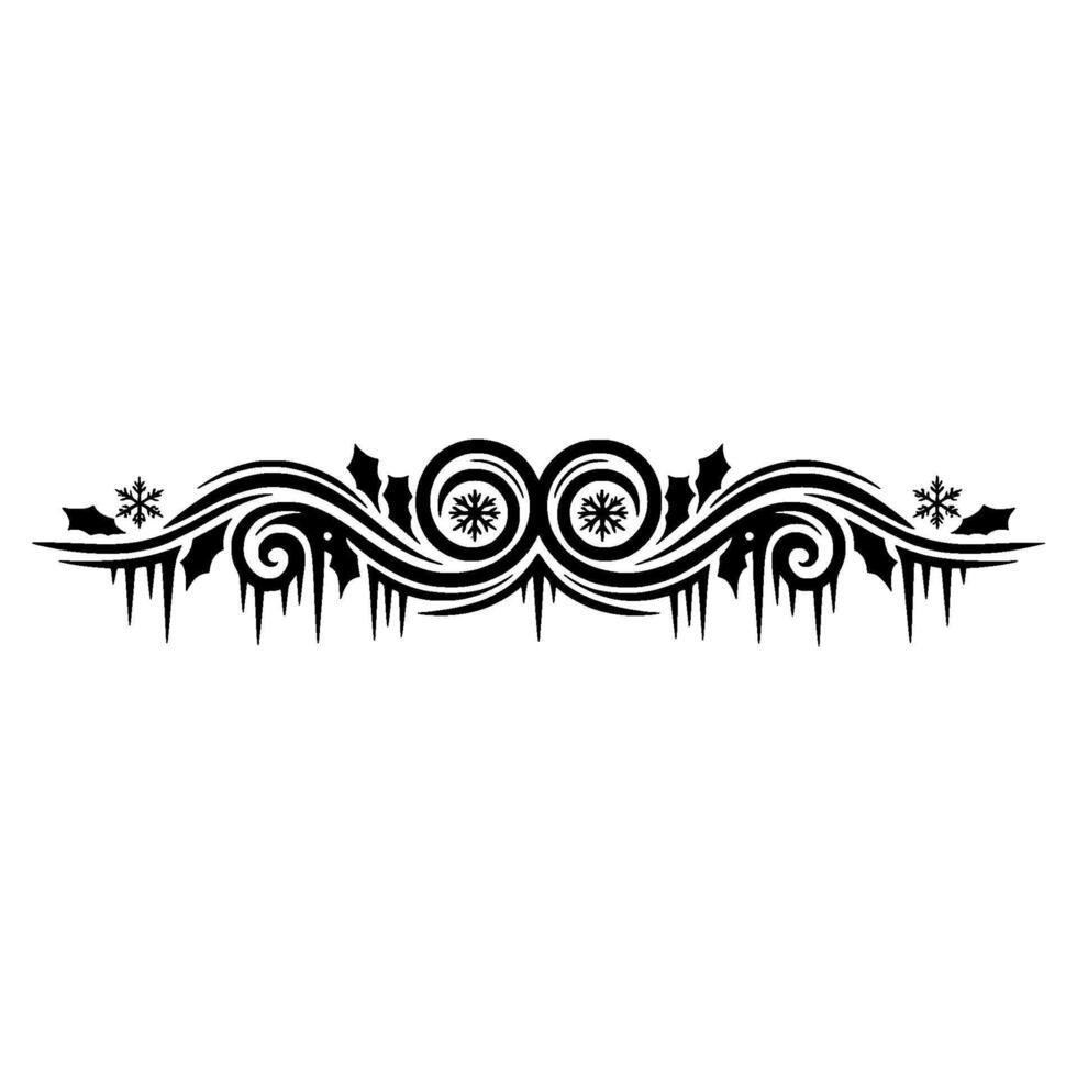 Winter Ornament Black and White Element vector