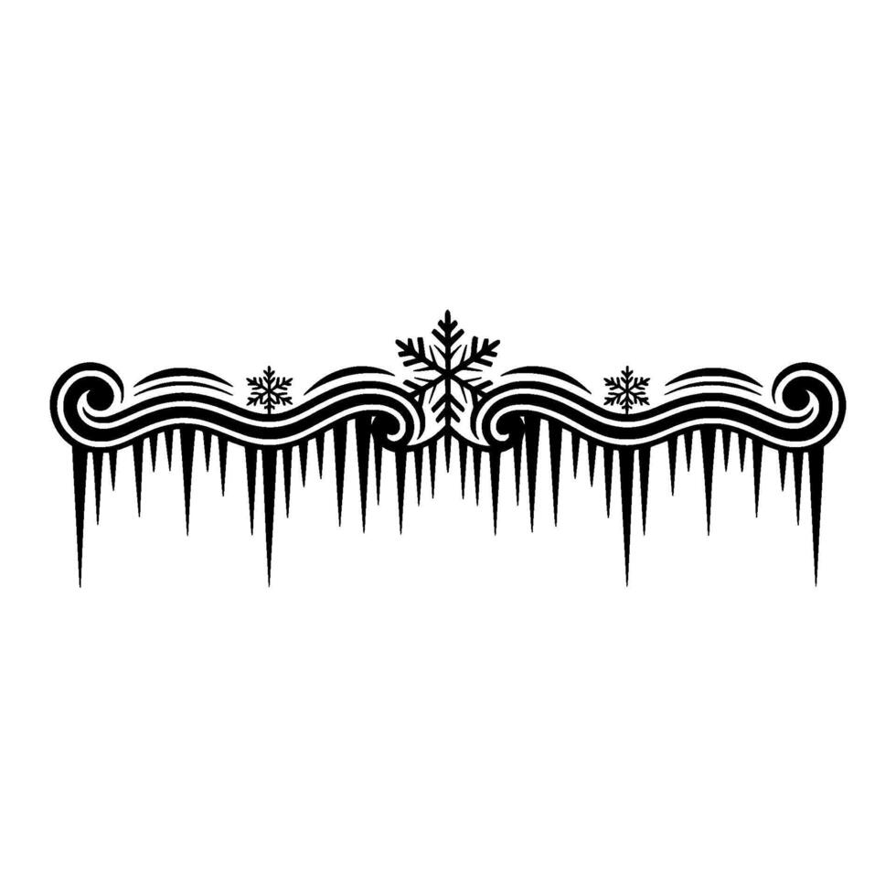 Winter Frosty Icicle Ornament Illustration vector