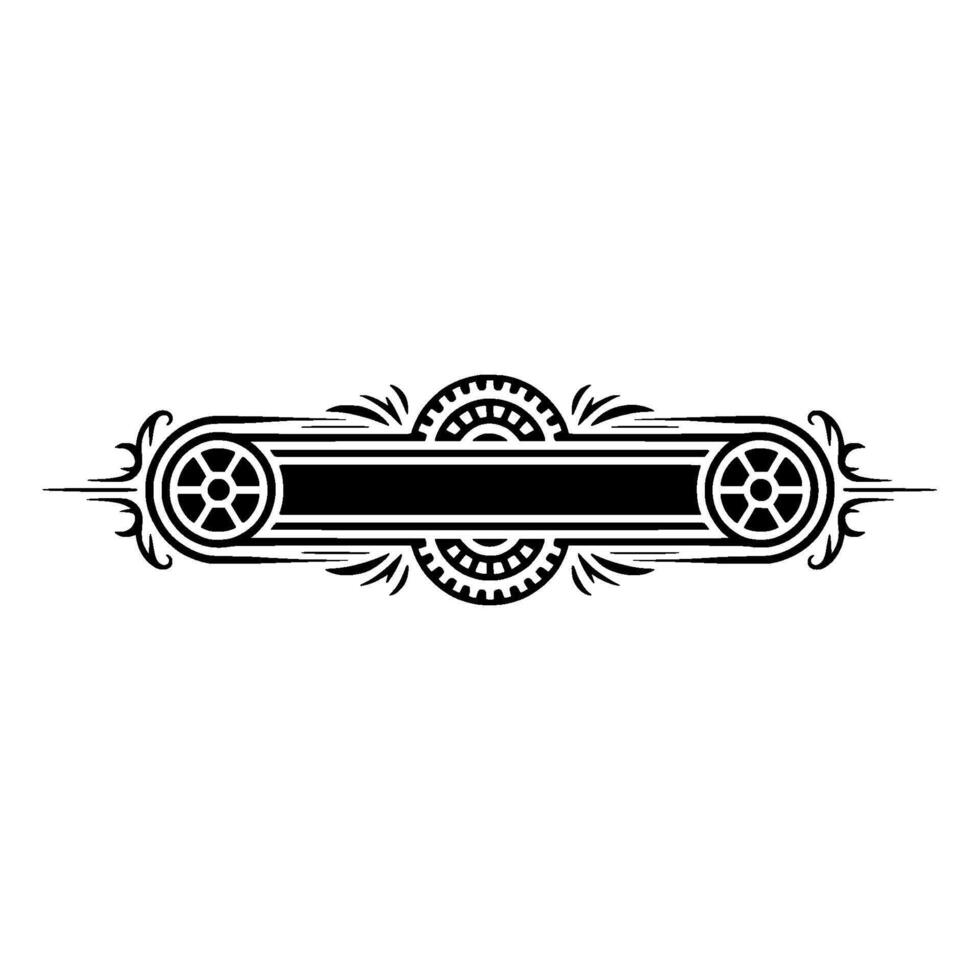 Decorative Banner Element Ornate Black on White vector