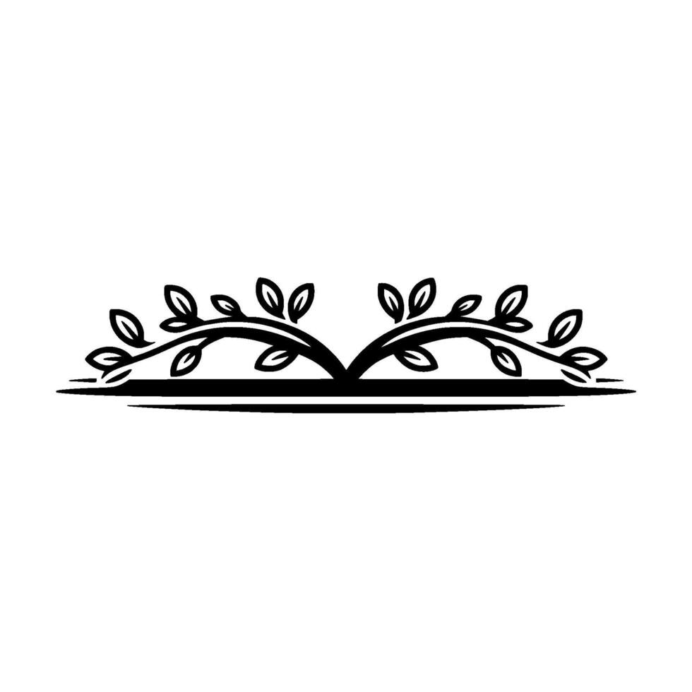 Elegant Black and White Floral Border for Decor vector