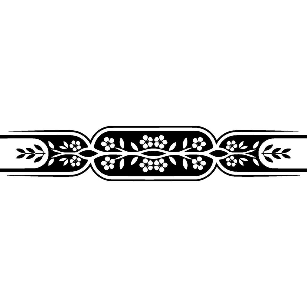 Elegant Floral Border- in Black and White vector