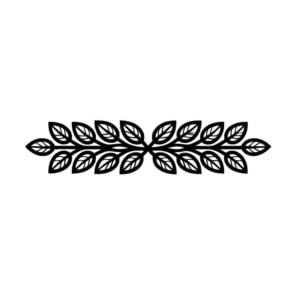 Elegant Leafy Border Ornament with Soft Pink Black on White Background vector