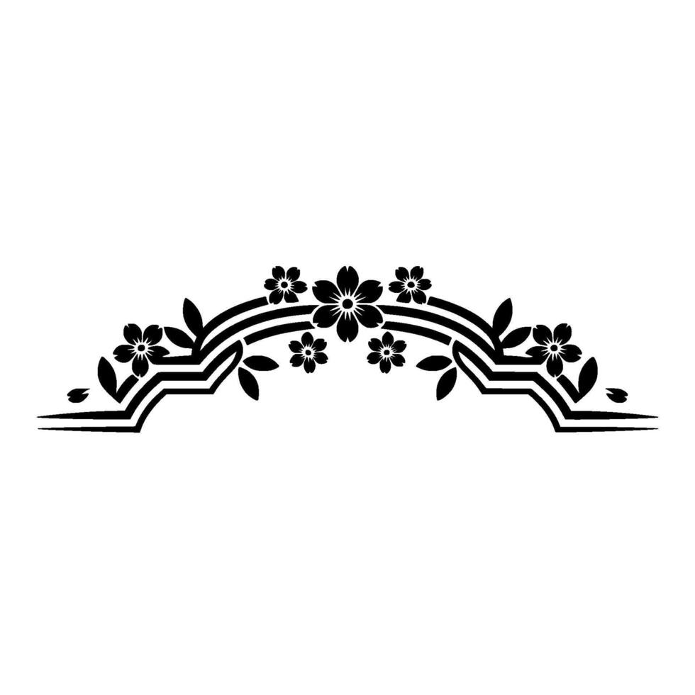 Minimalist Floral Arch in Black and White vector