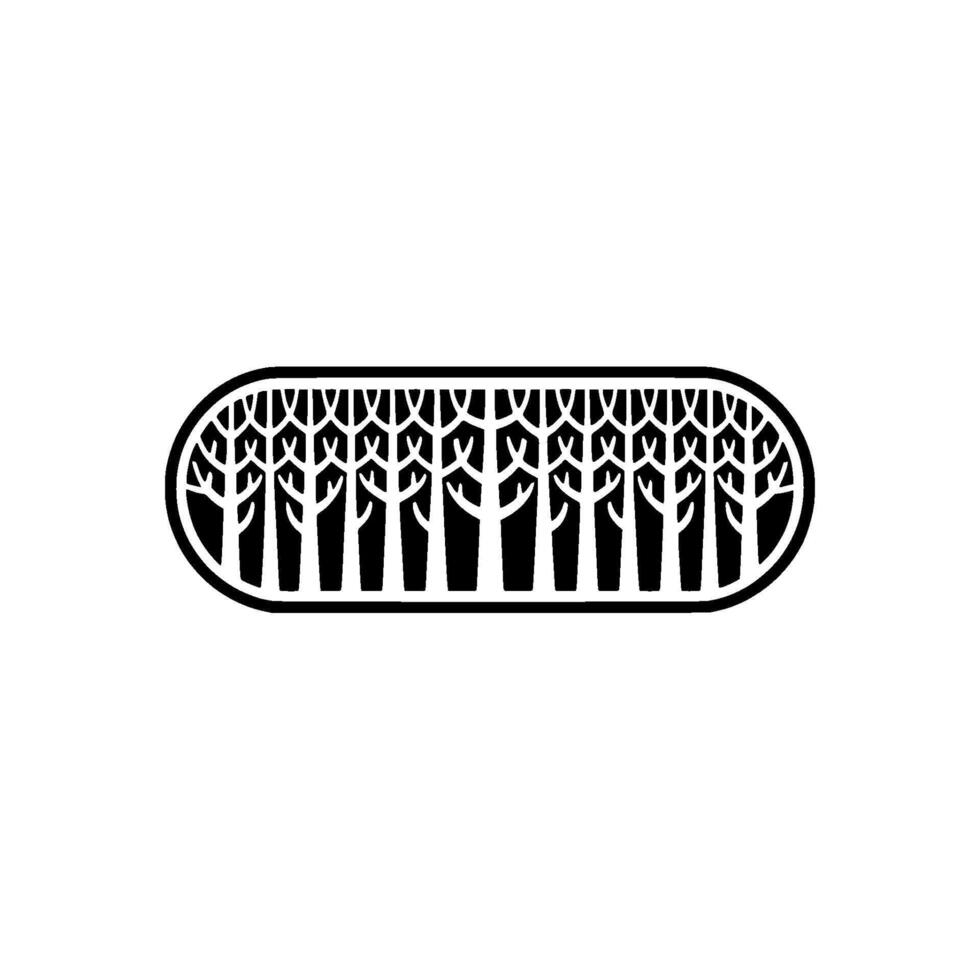 Minimalist Forest Silhouette in Capsule - Nature vector