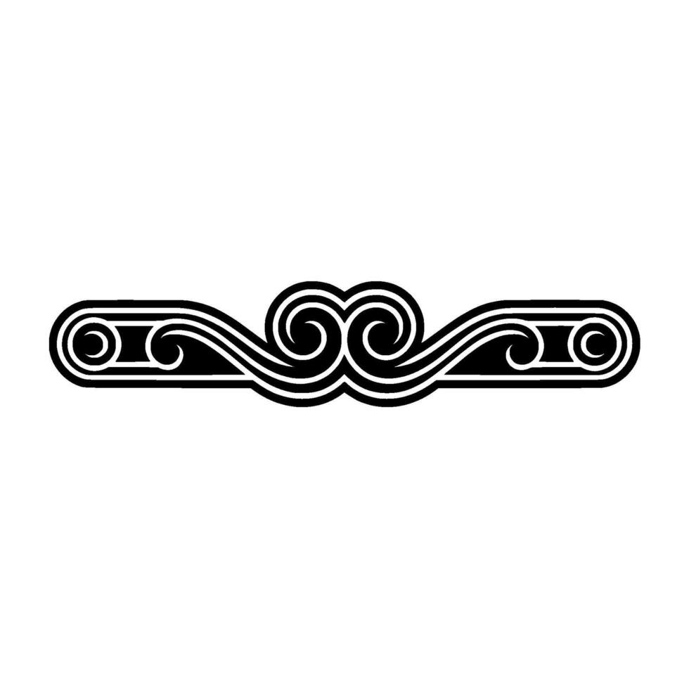 Elegant Silver and Black Swirl Border Ornament on White Background vector