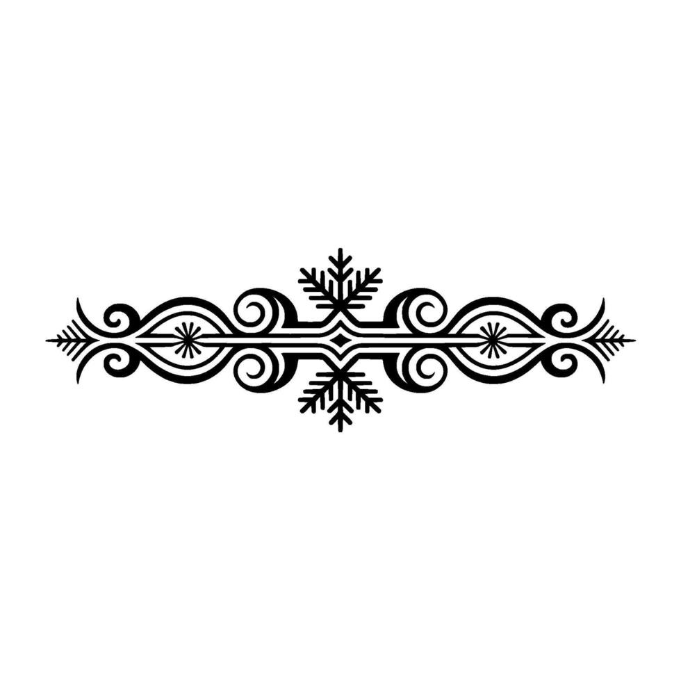 Elegant Black Ornamental with Snowflake Motif vector