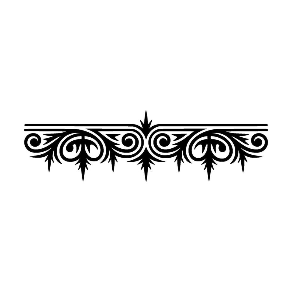 Elegant Black Scrollwork Border, Element vector