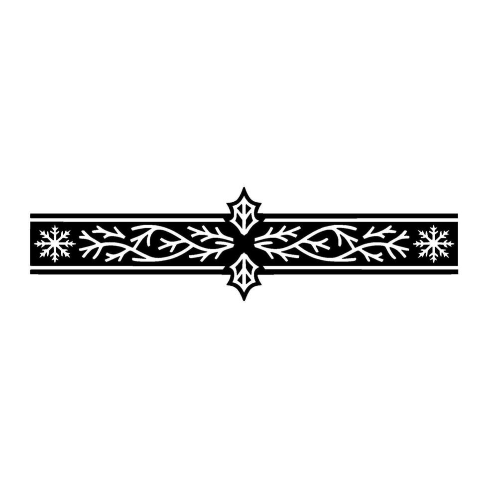 Elegant Christmas Border with Holly Snowflakes, Minimalist vector