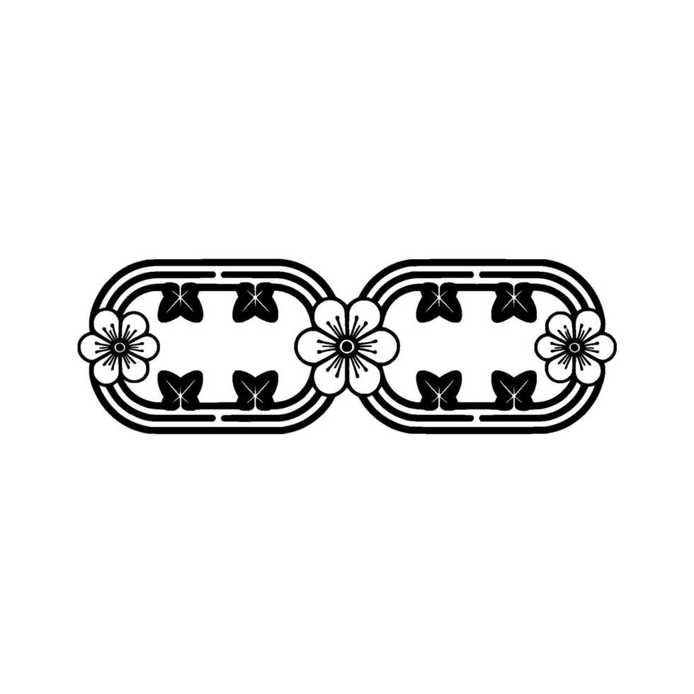 Minimalist Floral Infinity , Black and Cream, Decorative Element vector