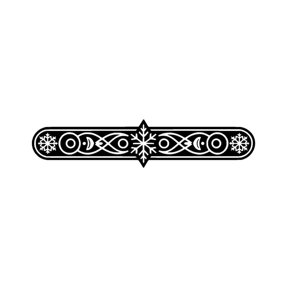 Wintery Geometric Ornament Black and White Decorative Border vector