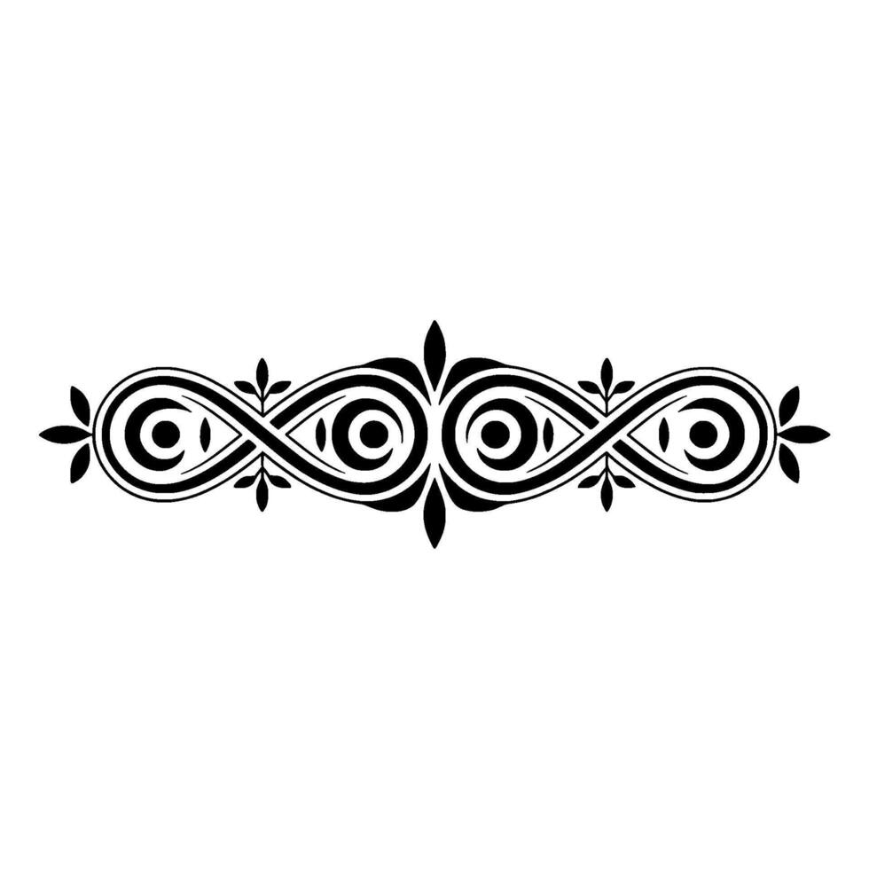 Elegant Black and White Ornate Border , Floral Motif vector