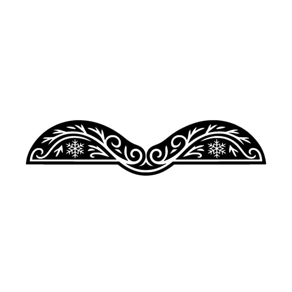 Elegant Black White Winter Ornament , Holiday Decoration vector