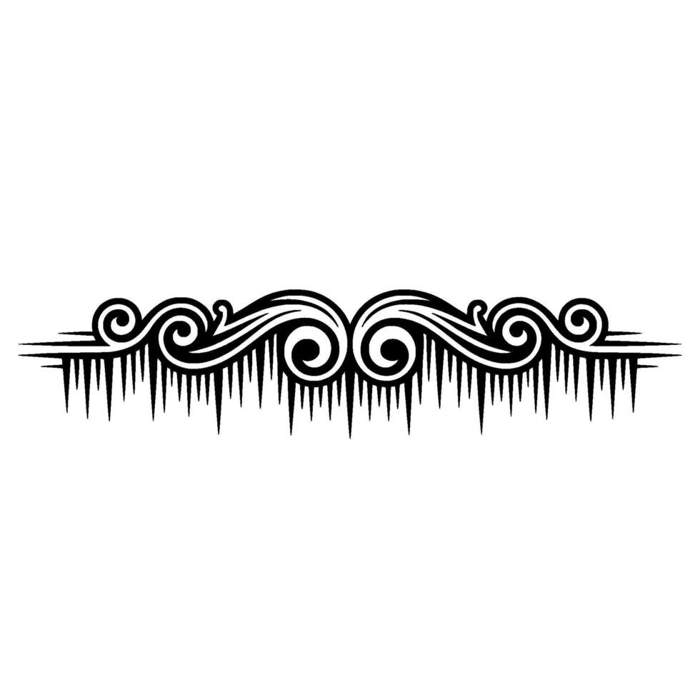 Ornate Black White Border with Swirls, Icicles vector
