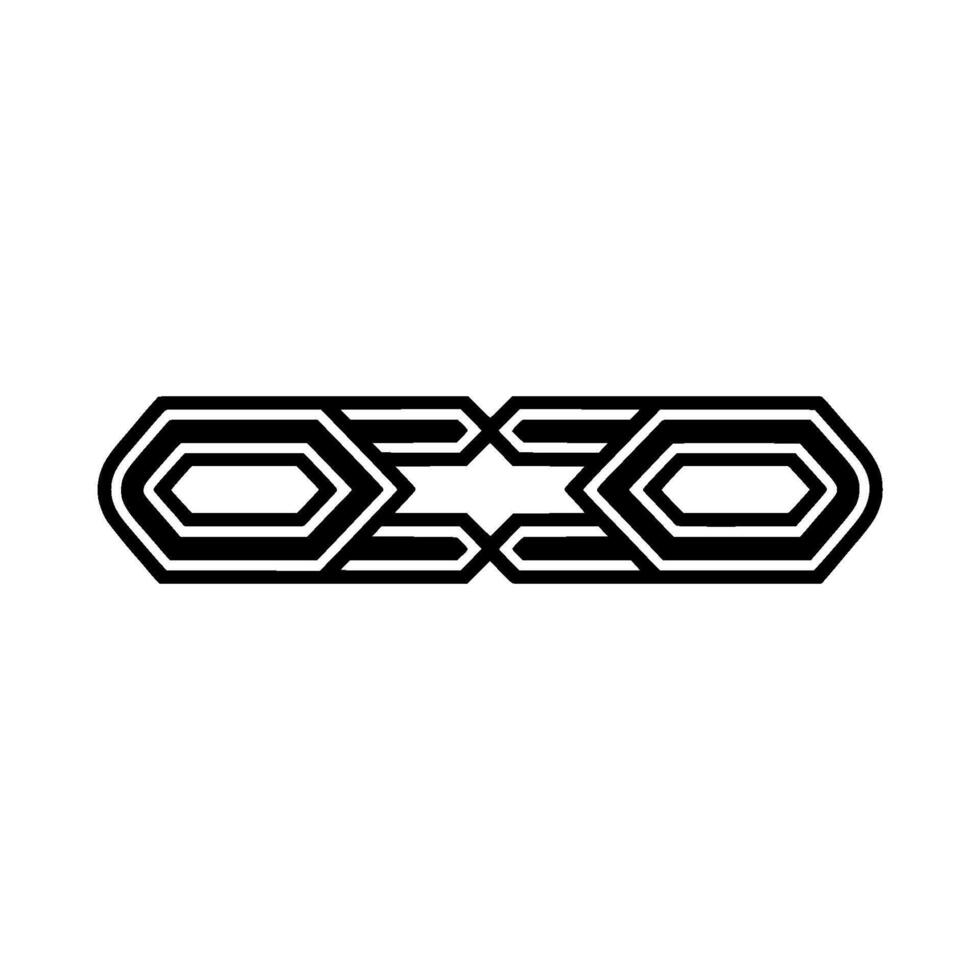Geometric Ornament Modern Black White Element vector