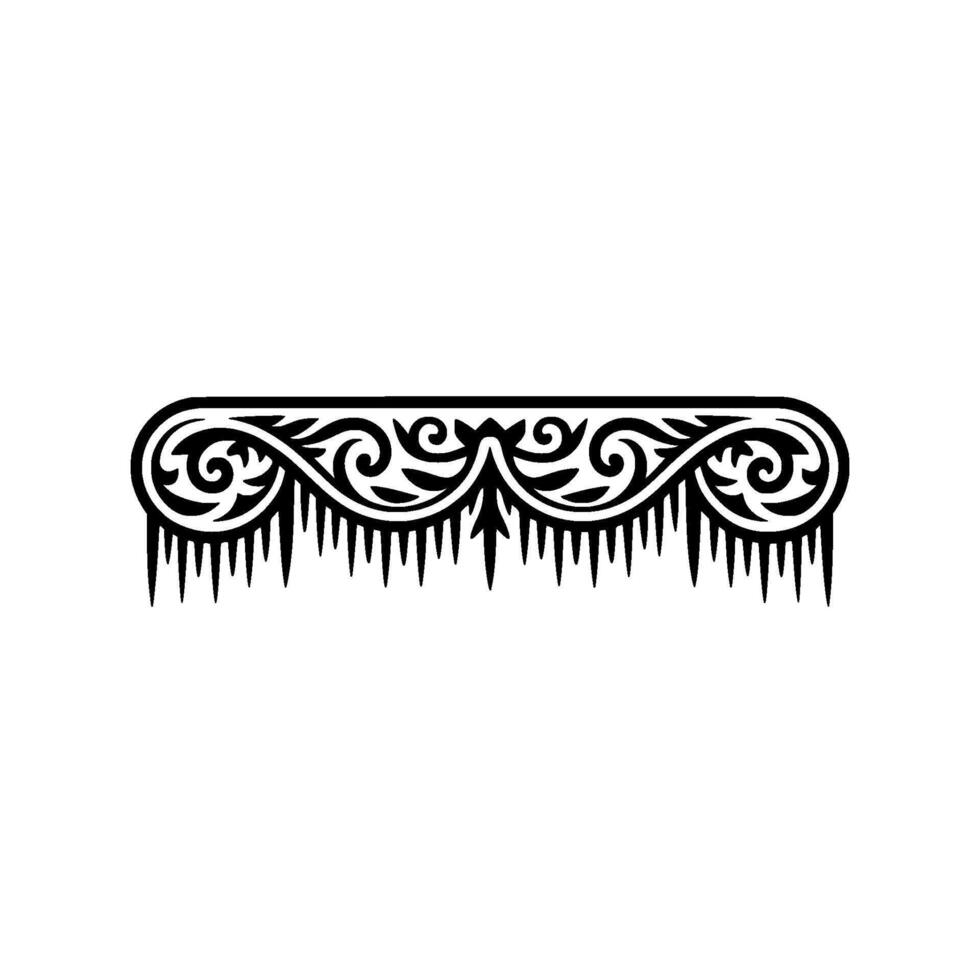 Ornamental Icicle Edge Elegant Black and White Winter vector