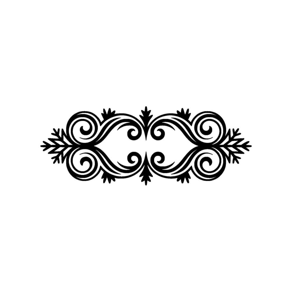 Elegant Black Ornate Scrollwork Border on White Background vector