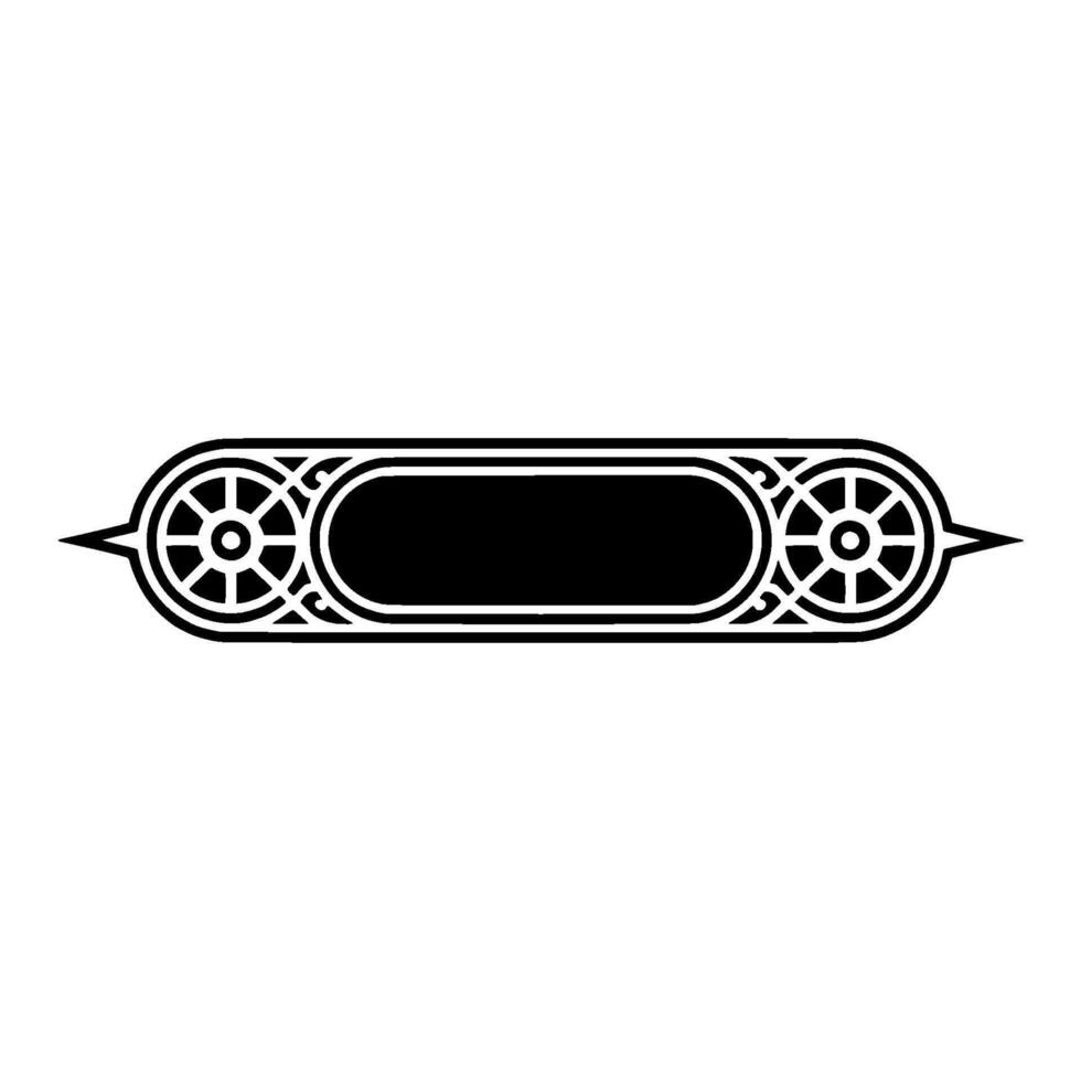 Ornate Black and White BannerFrame, Decorative Element vector