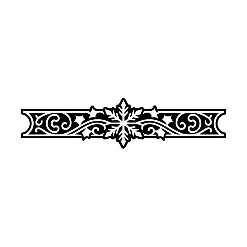 Intricate Black Snowflake Border on White Background vector