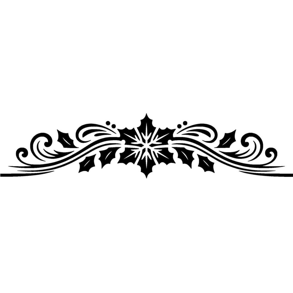 Elegant Black Floral Swirls Border, Illustration, Decorative Element vector