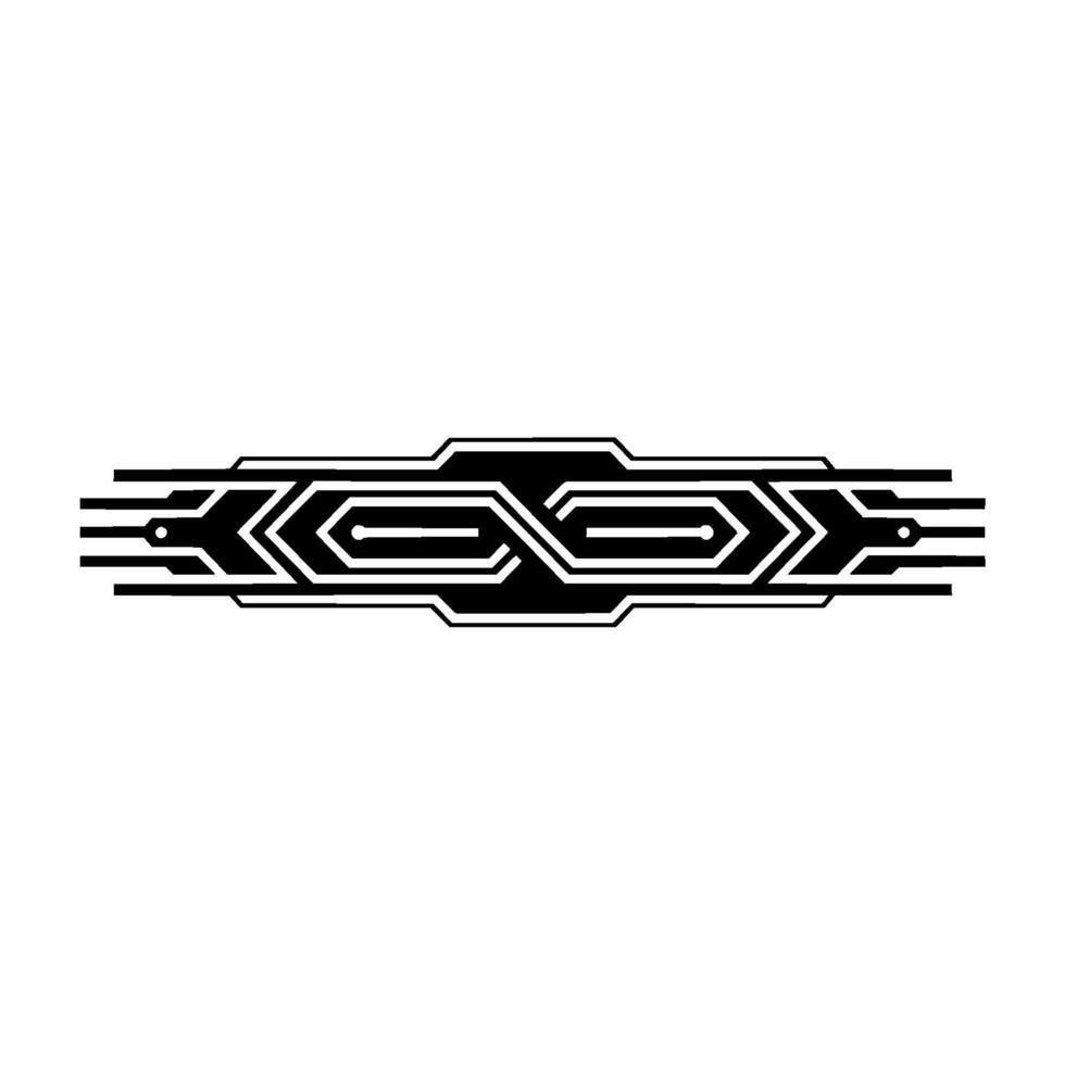 Futuristic Tech Ornament Black and White Circuit vector