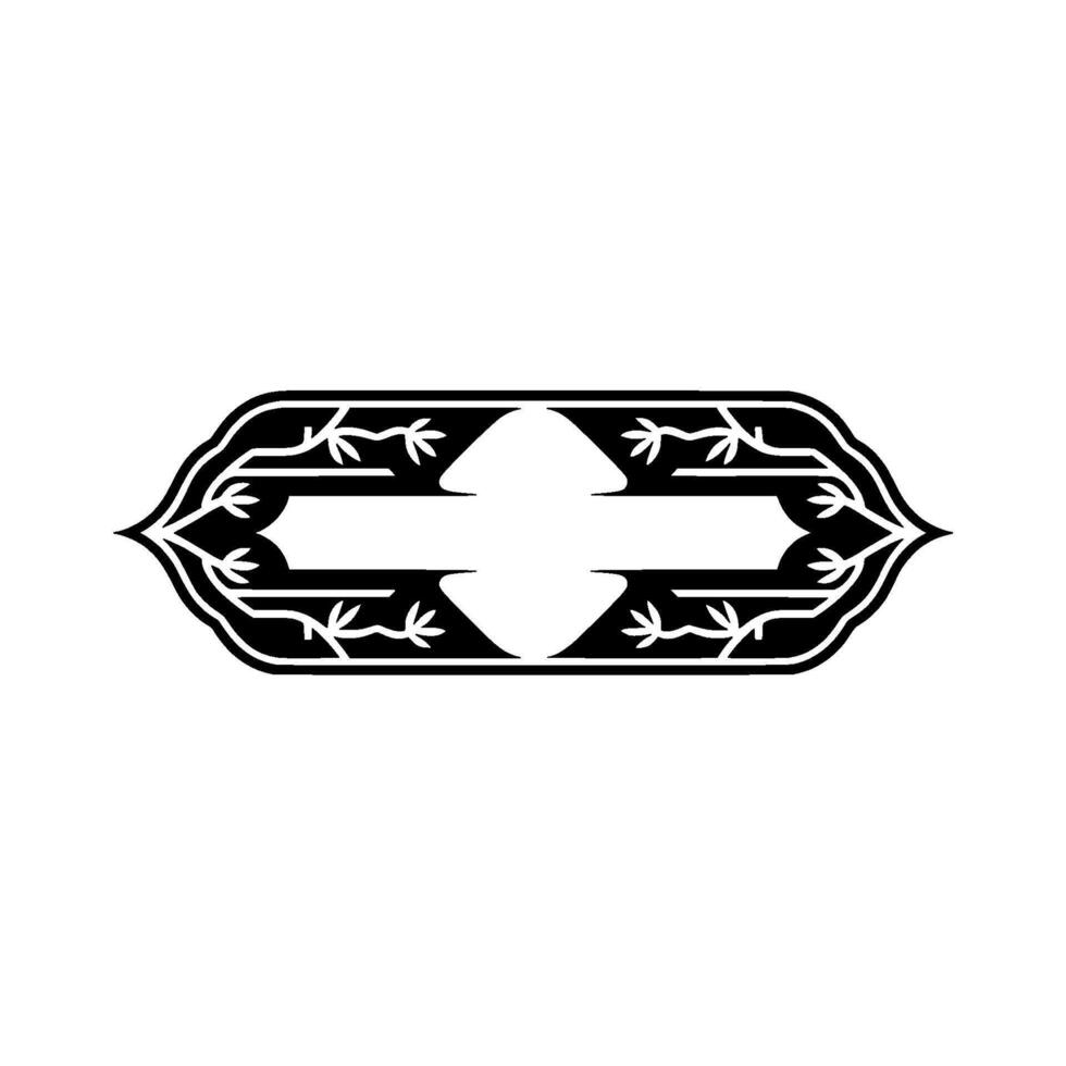 Ornamental Black White Element, Floral Border vector