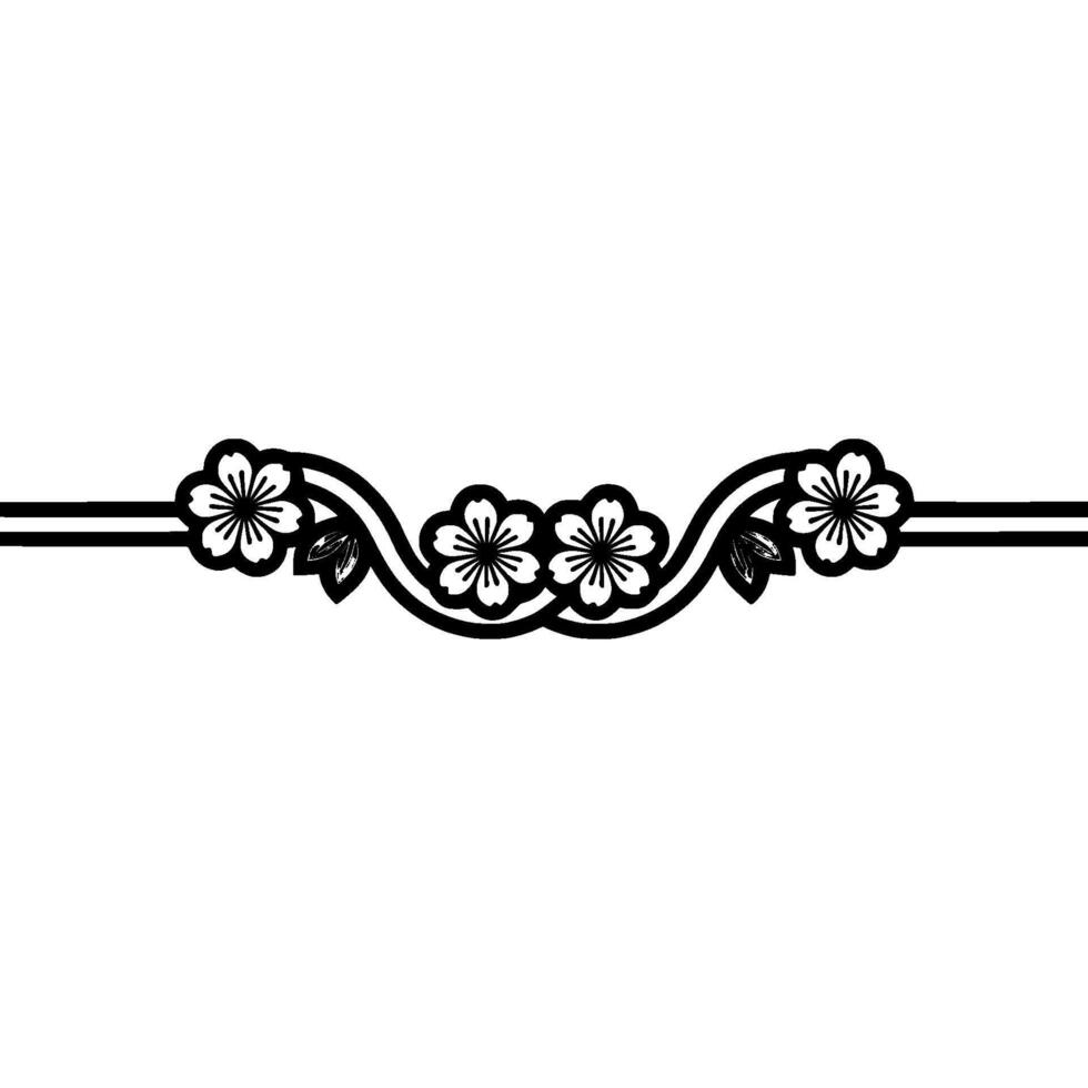 Cherry Blossom Border Japanese Minimalism vector