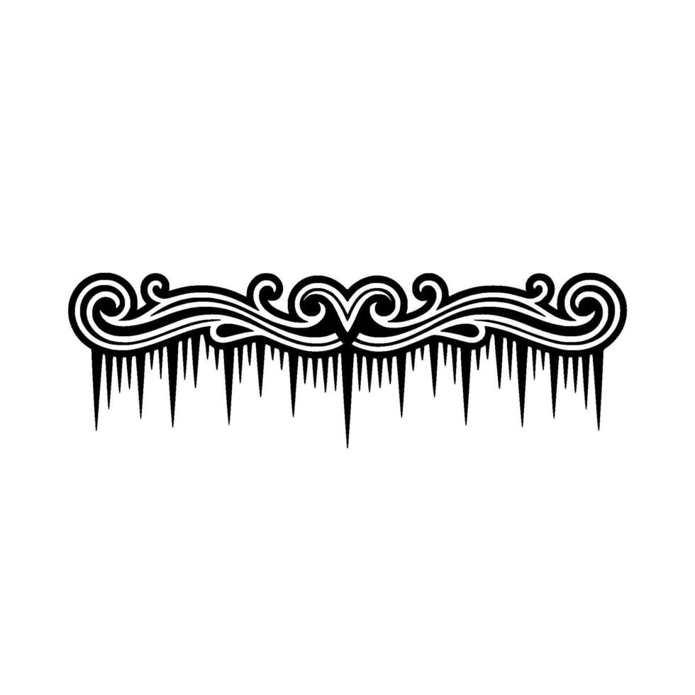 Elegant Black White Swirl and Icicle Border vector
