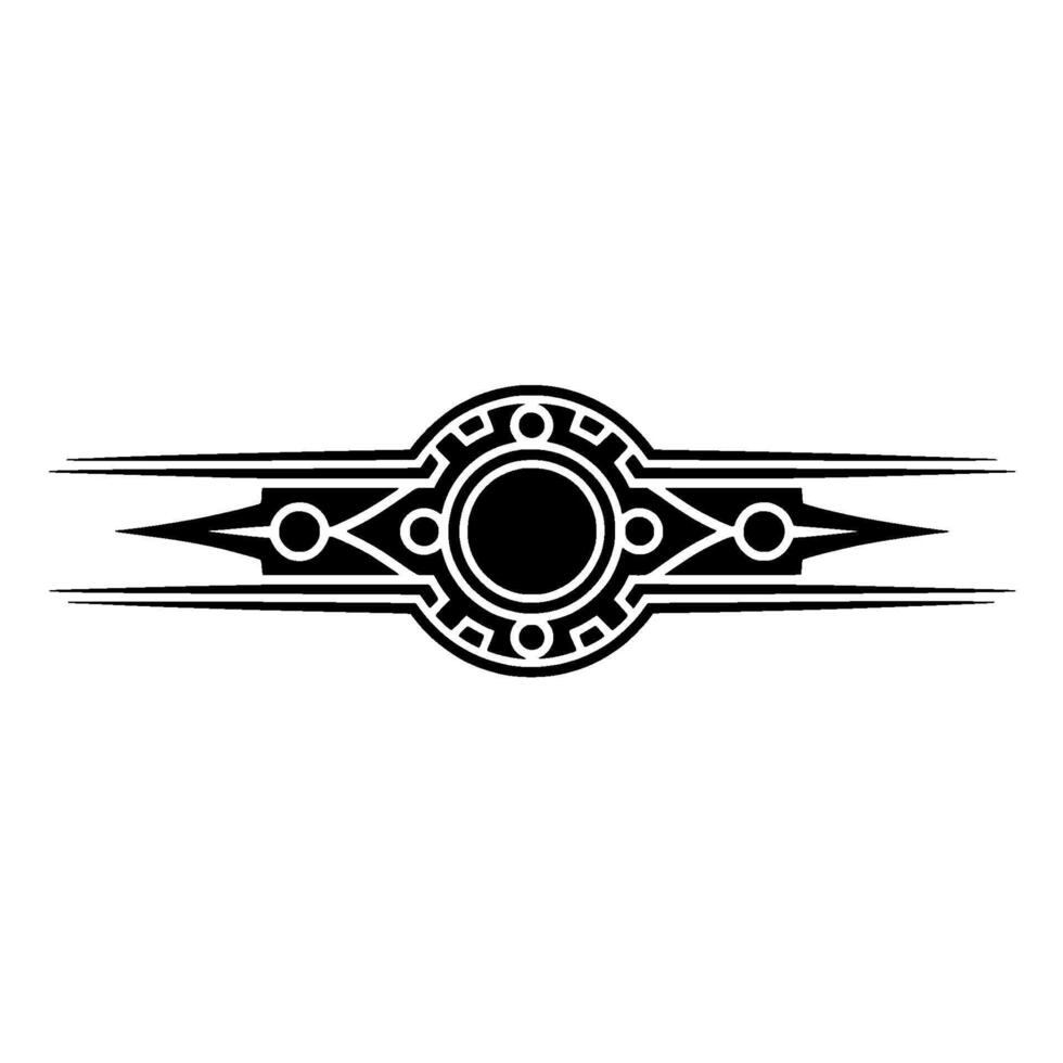 Abstract Geometric Ornament, Tribal Element, Isolated on White vector