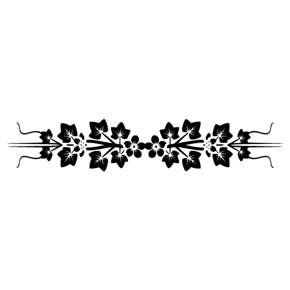 Elegant Black, Floral Border on, White Background vector