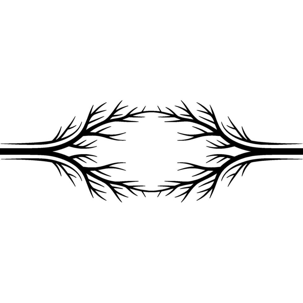 Minimalist Tree Branch Frame on Cream Background vector