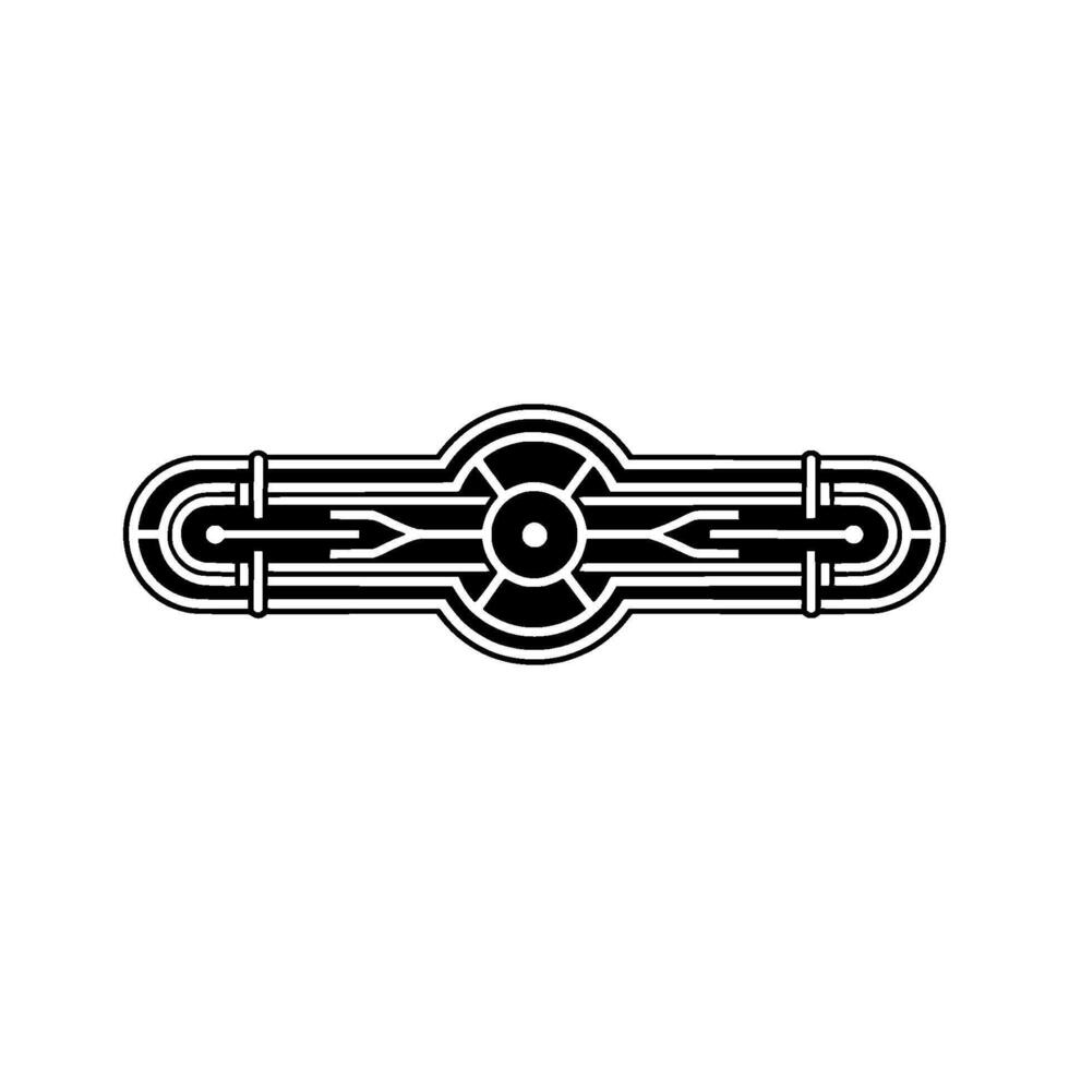Abstract Geometric Ornament Minimalist Black White Element vector