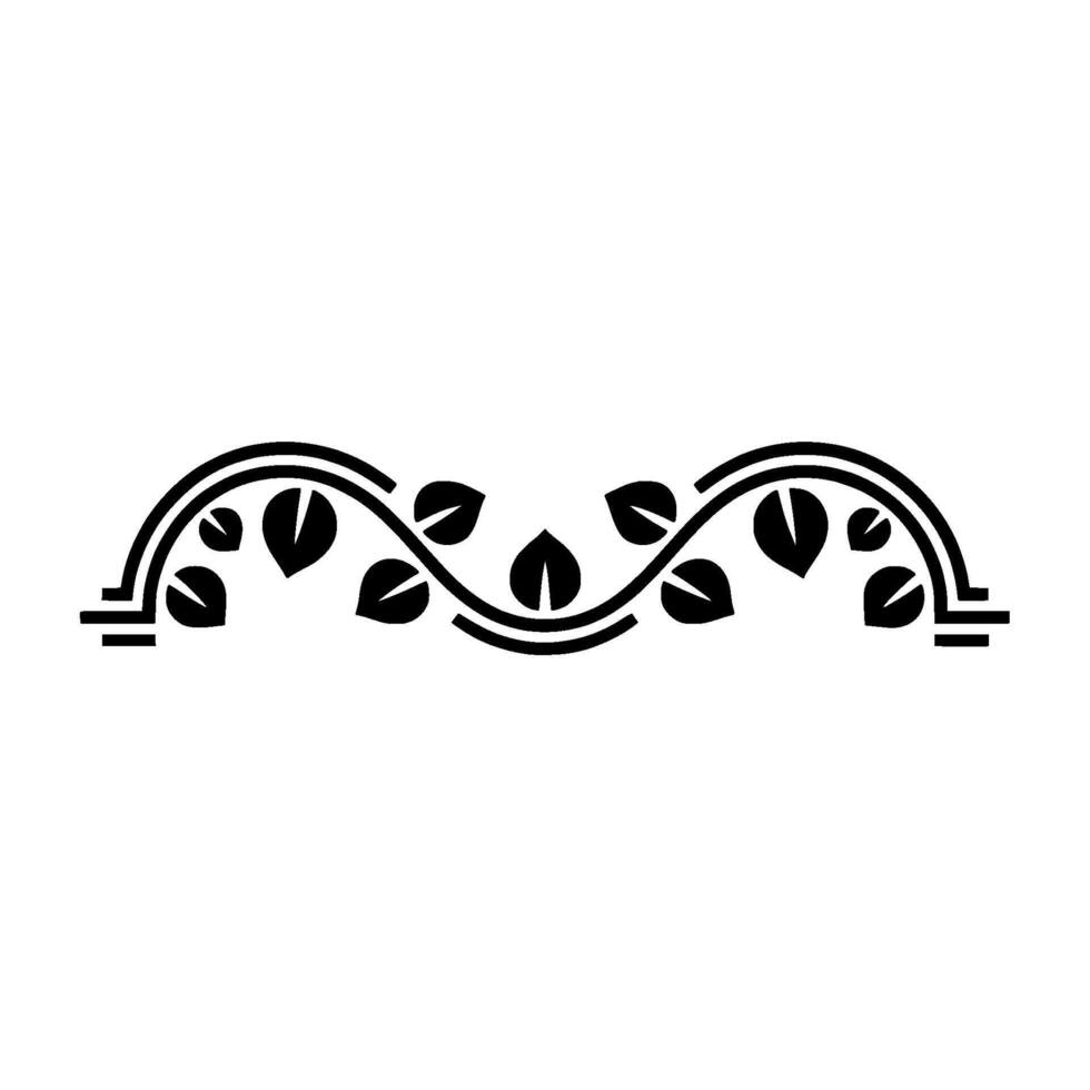 Elegant Black Leafy Arch Border, Minimalist vector