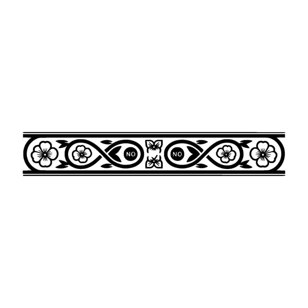 Elegant Floral Border with NO Medallions, Decorative Element vector