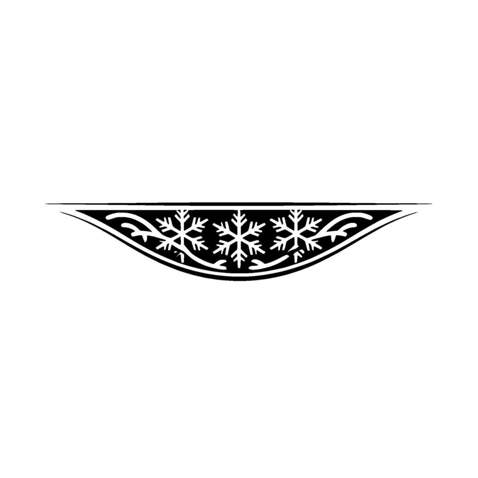 Elegant Winter Snowflake Border , Minimalist Monochrome vector