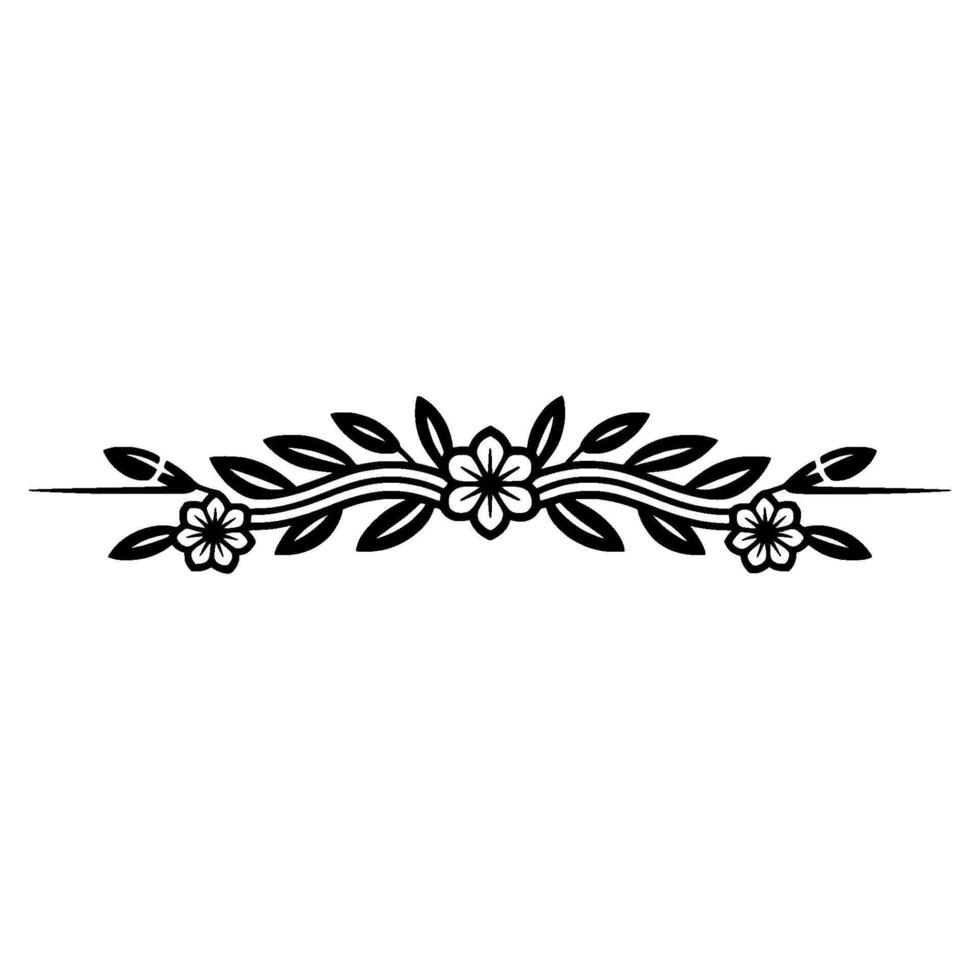 Elegant Floral Border Black and, White vector