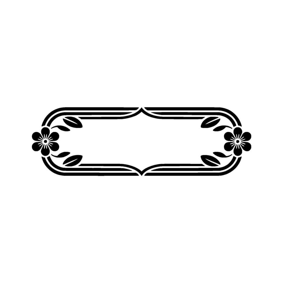 Black Floral Frame, Ornamental on White, Decorative Element vector
