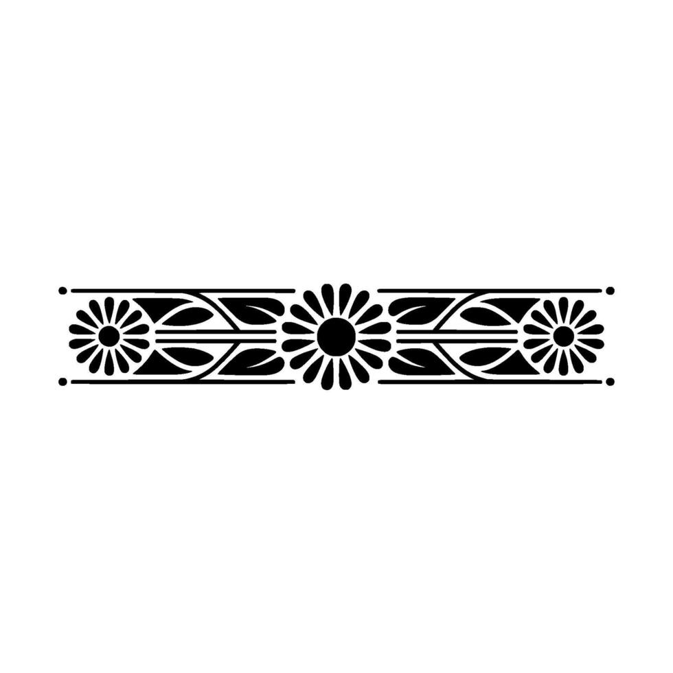 Elegant Floral- Border Black White Ornament vector