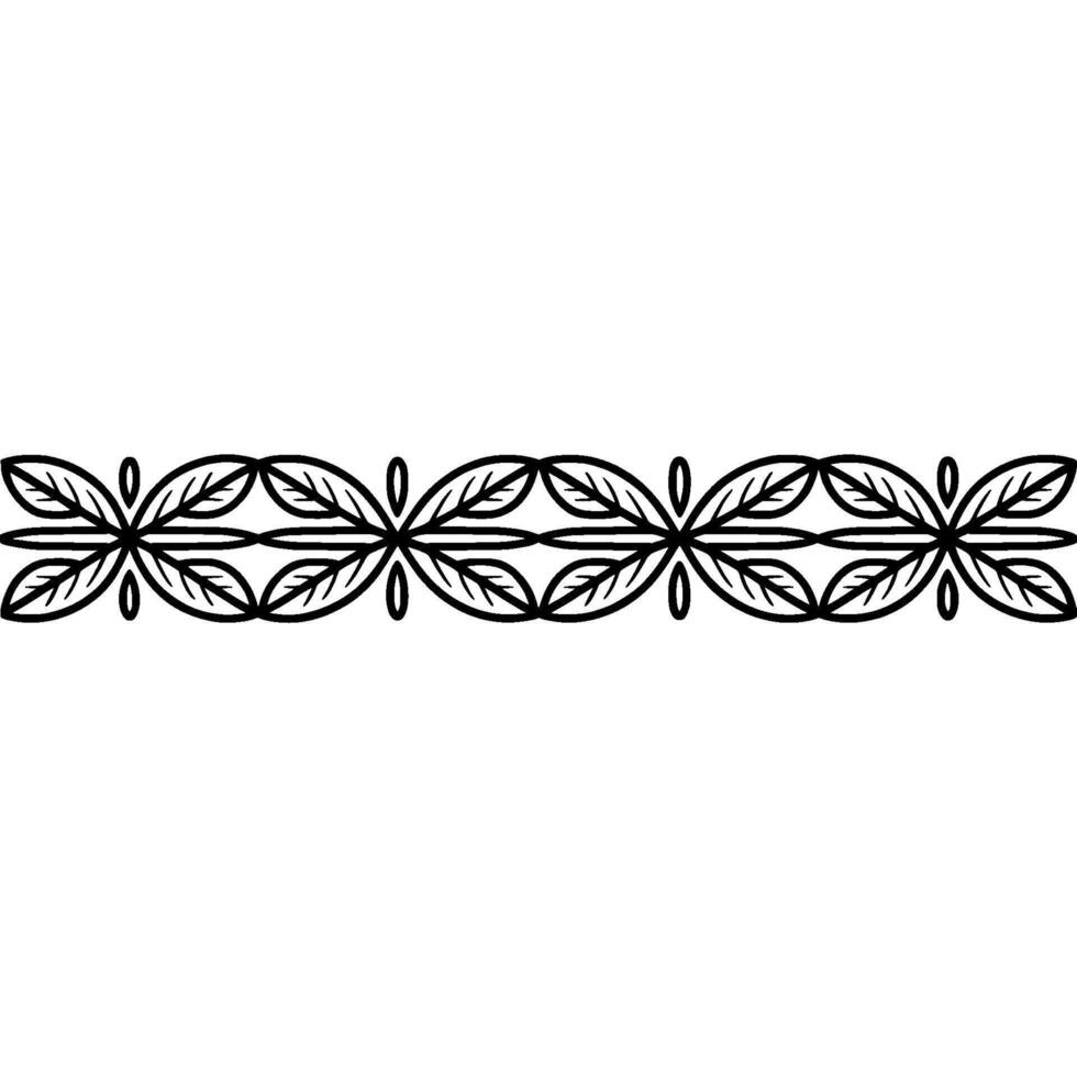 Elegant Black Leaf Border , Ornamental, Illustration vector