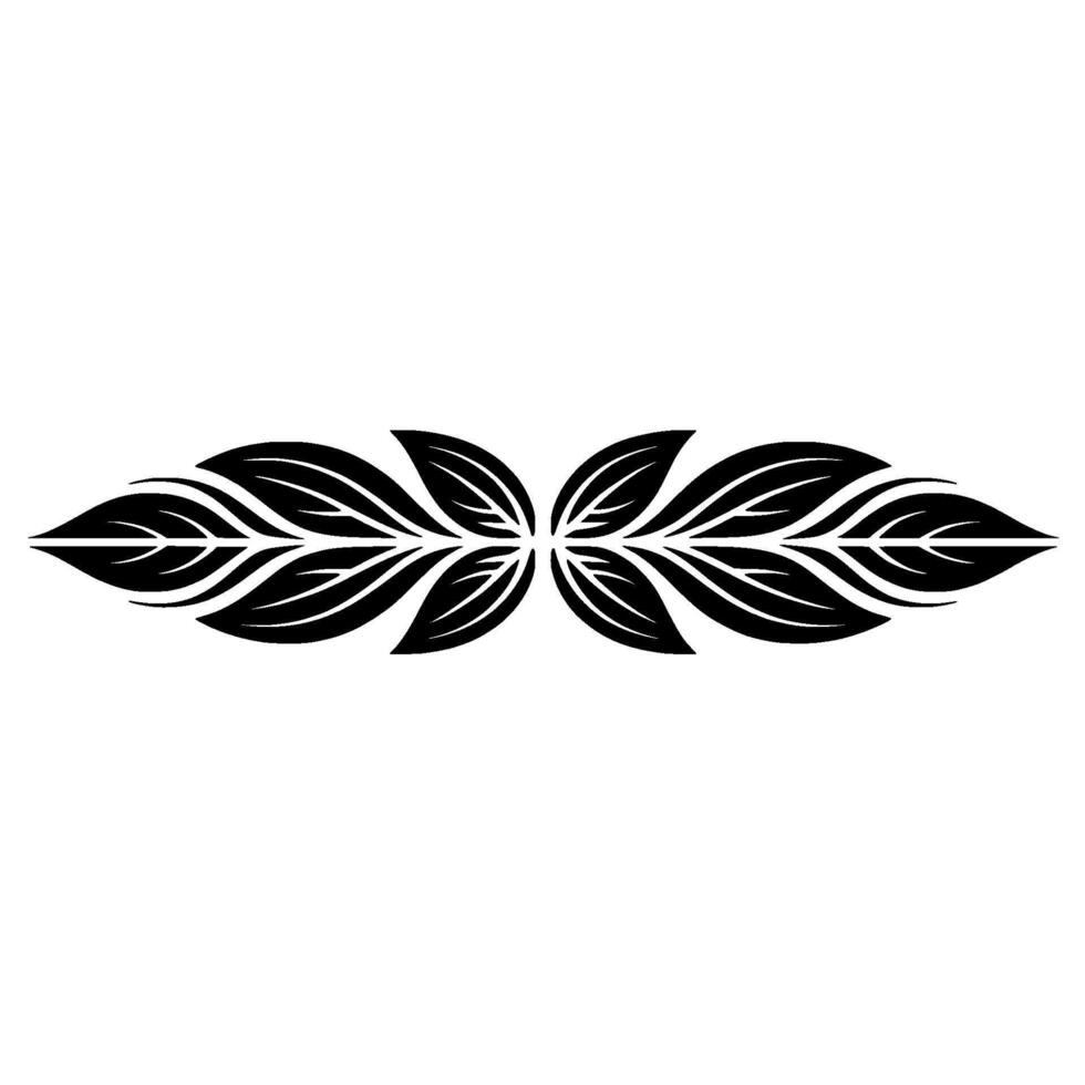 Elegant Black Leaf Flourish Decorative Element vector