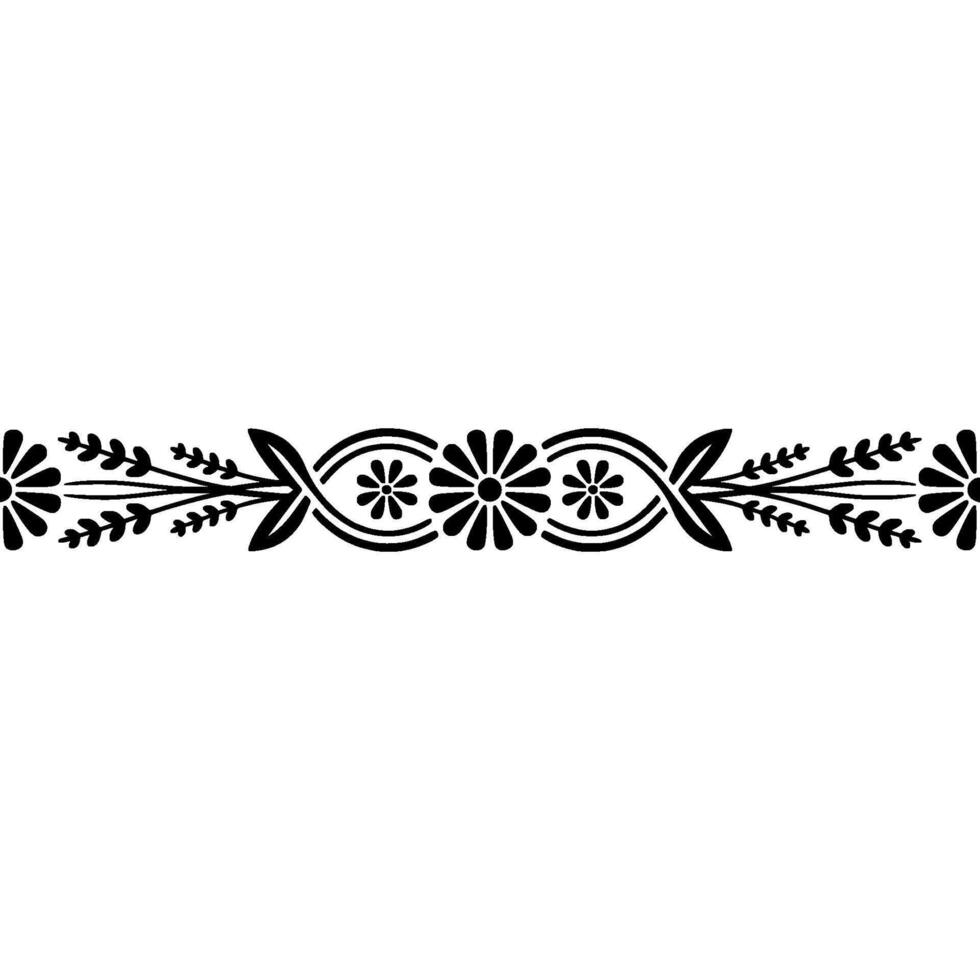 Black Floral Border, Minimalist, Elegant Element vector