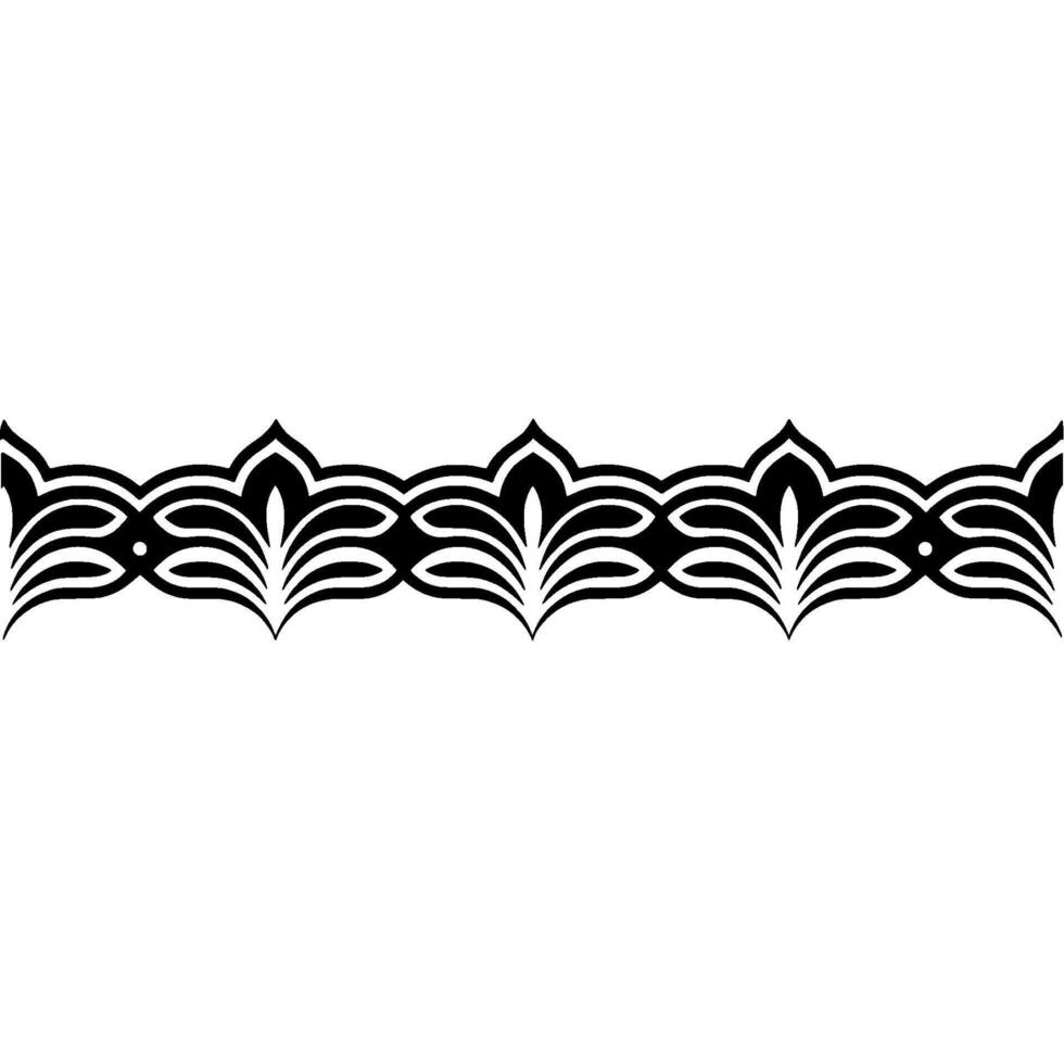 Elegant Black Floral- Border on- White Background vector