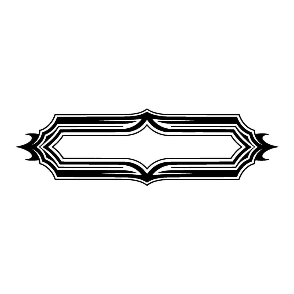 Ornate Black White Frame Element on Grey Background vector