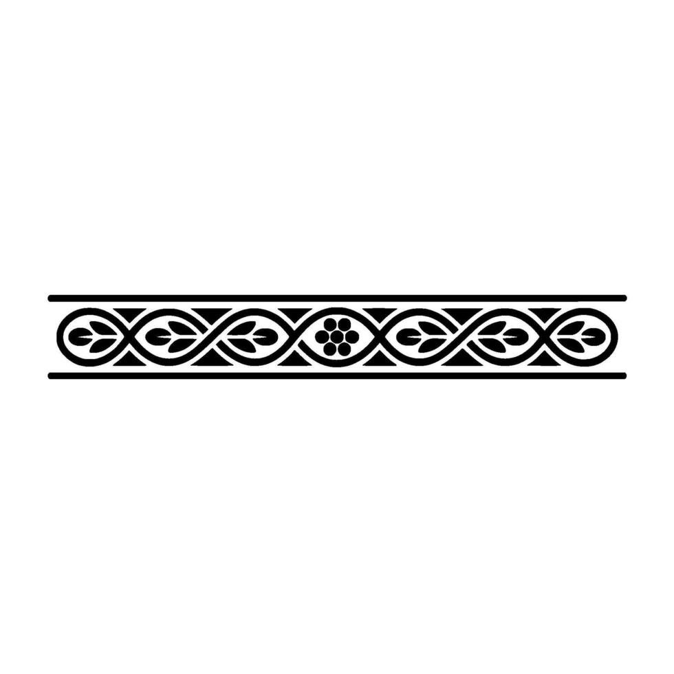 Decorative Black Border with Floral Elements on a Light Grey Background vector